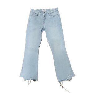 FRAME Jeans Blue Le Crop Mini Boot Light Wash Raw Hem Women's 27